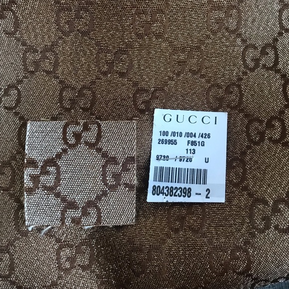 GUCCI Beige Metallic GG Canvas Heart-Bit Top Handle Bag - Picture 9 of 16